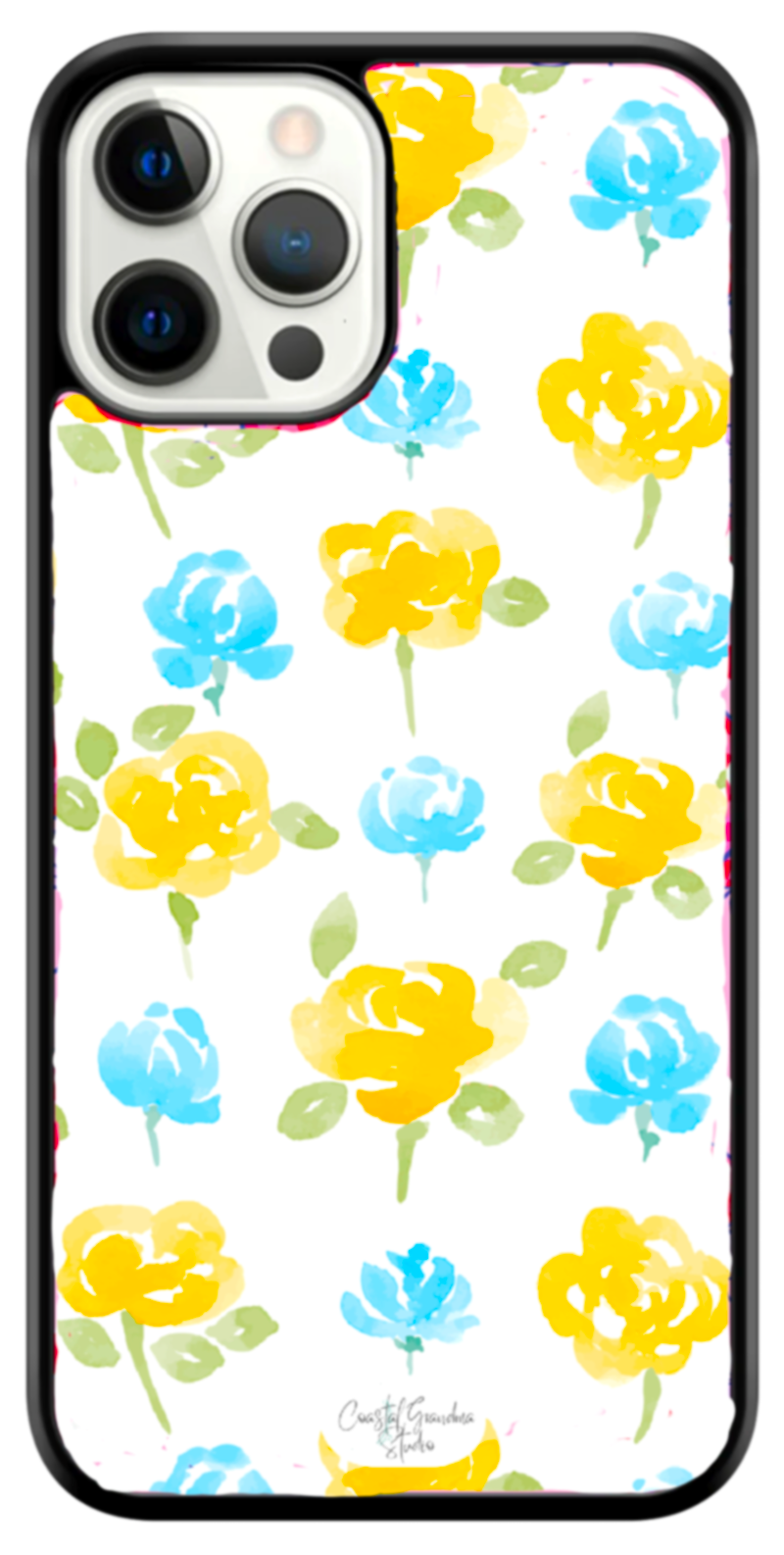 Soft Yellow & Blue Peonies! Coaster (1352-C)