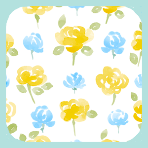 Soft Yellow & Blue Peonies! Coaster (1352-C)