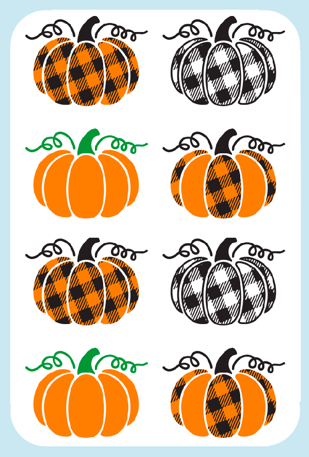 Cottage Plaid Pumpkins! Magnet (1366-M)