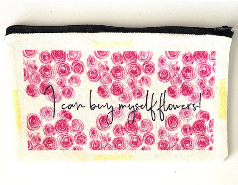 I Can Buy Myself Flowers! Lightweight Aluminum Bookmark With Vintage Lace, Charms & a Jasper Bead (1391-B)