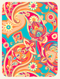 '70's Turquoise Paisley Magnet (1396-M)