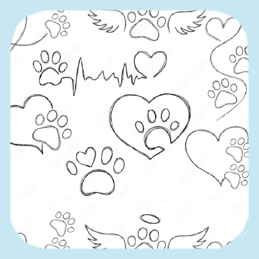 Paw Prints On My Heart! Coaster (1508-C)