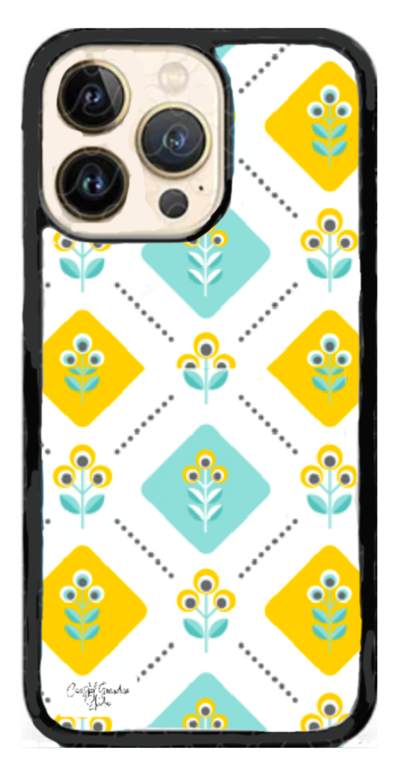 Criss Cross Scandi Floral 2 Coaster (1516-C)