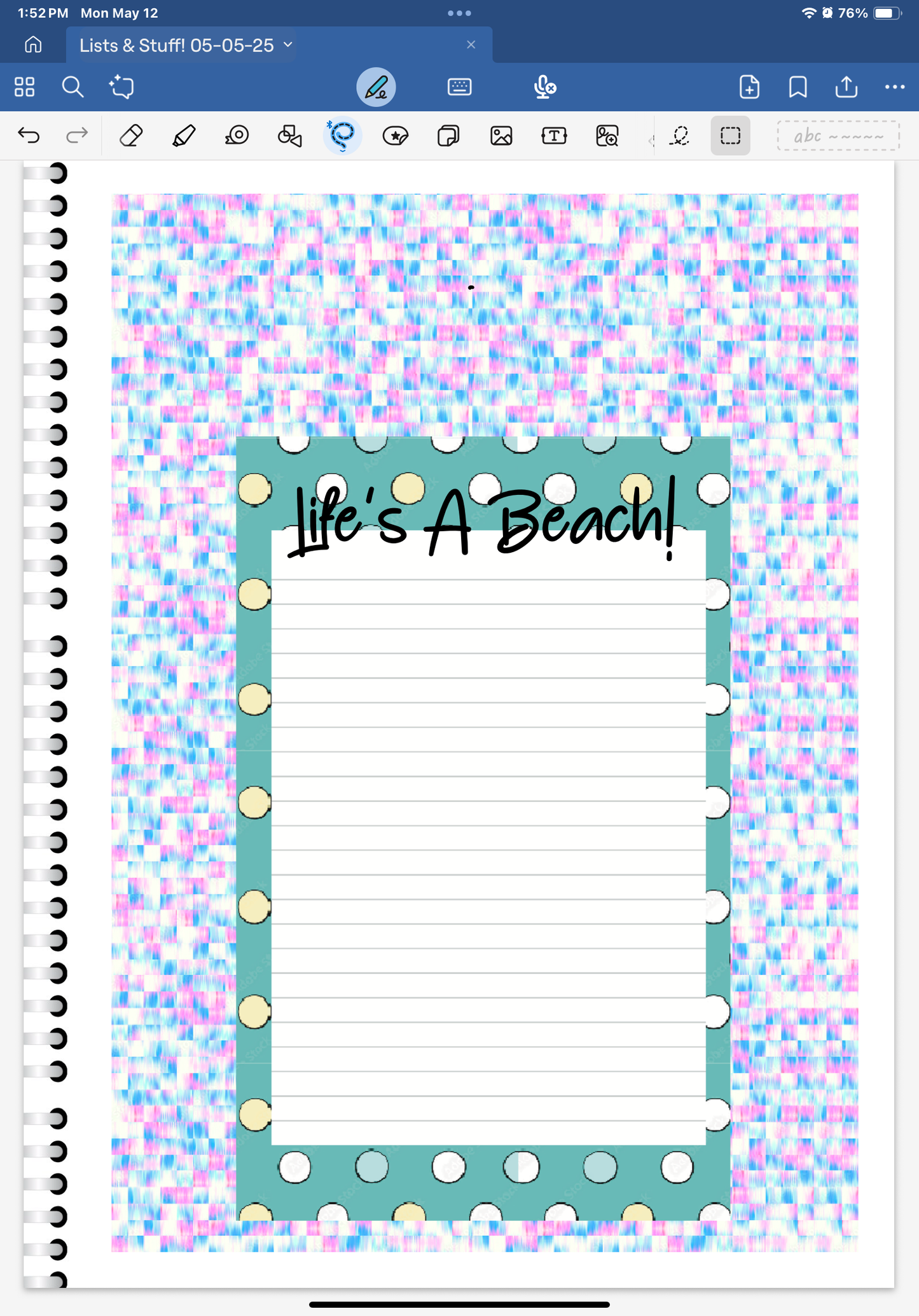 Life's A Beach! Lists & Stuff Digital Pre-Cropped Stickers For Goodnotes (6300-LS)