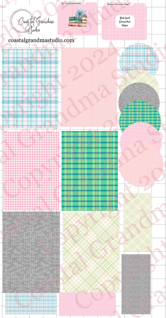 Book Love! Decorative Papers & Goodies Digital Pre-Cropped Stickers For Goodnotes (5800-PG)