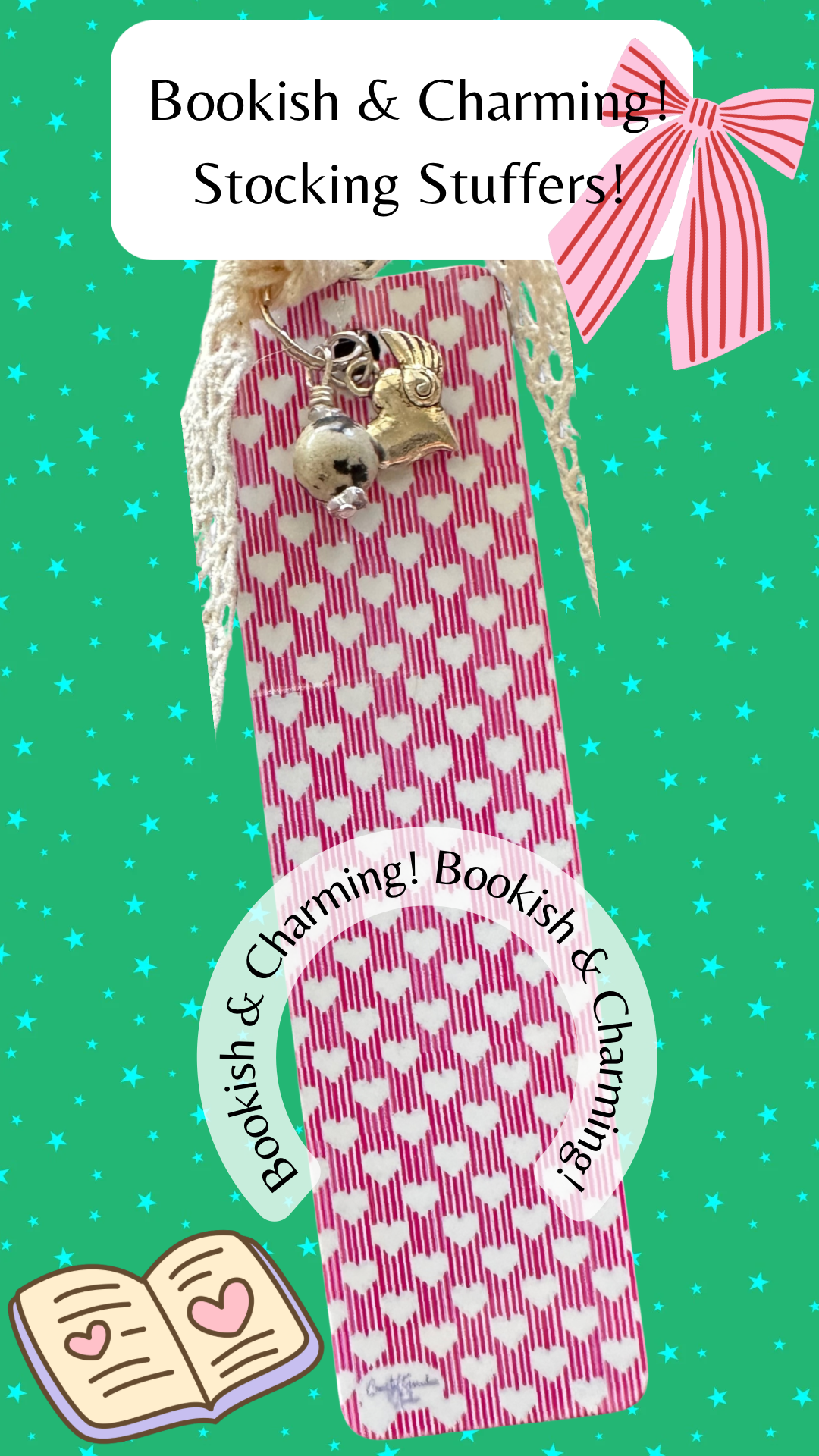 Hearts on Hearts on Hearts! Lightweight Aluminum Bookmark (1431-B)