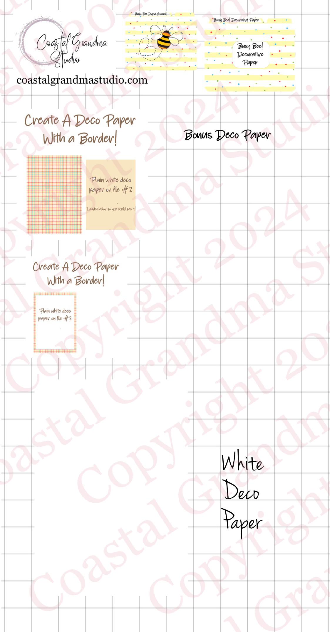 Busy Bee! Decorative Papers & Goodies Digital Pre-Cropped Stickers For Goodnotes (5900-PG)