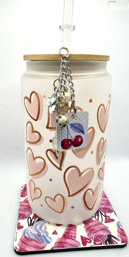 Coquette Cherry Personalized Straw/Cup Charm (1528-CC)