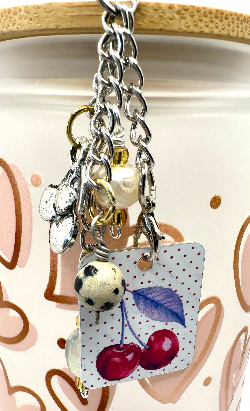 Coquette Cherry Personalized Straw/Cup Charm (1528-CC)