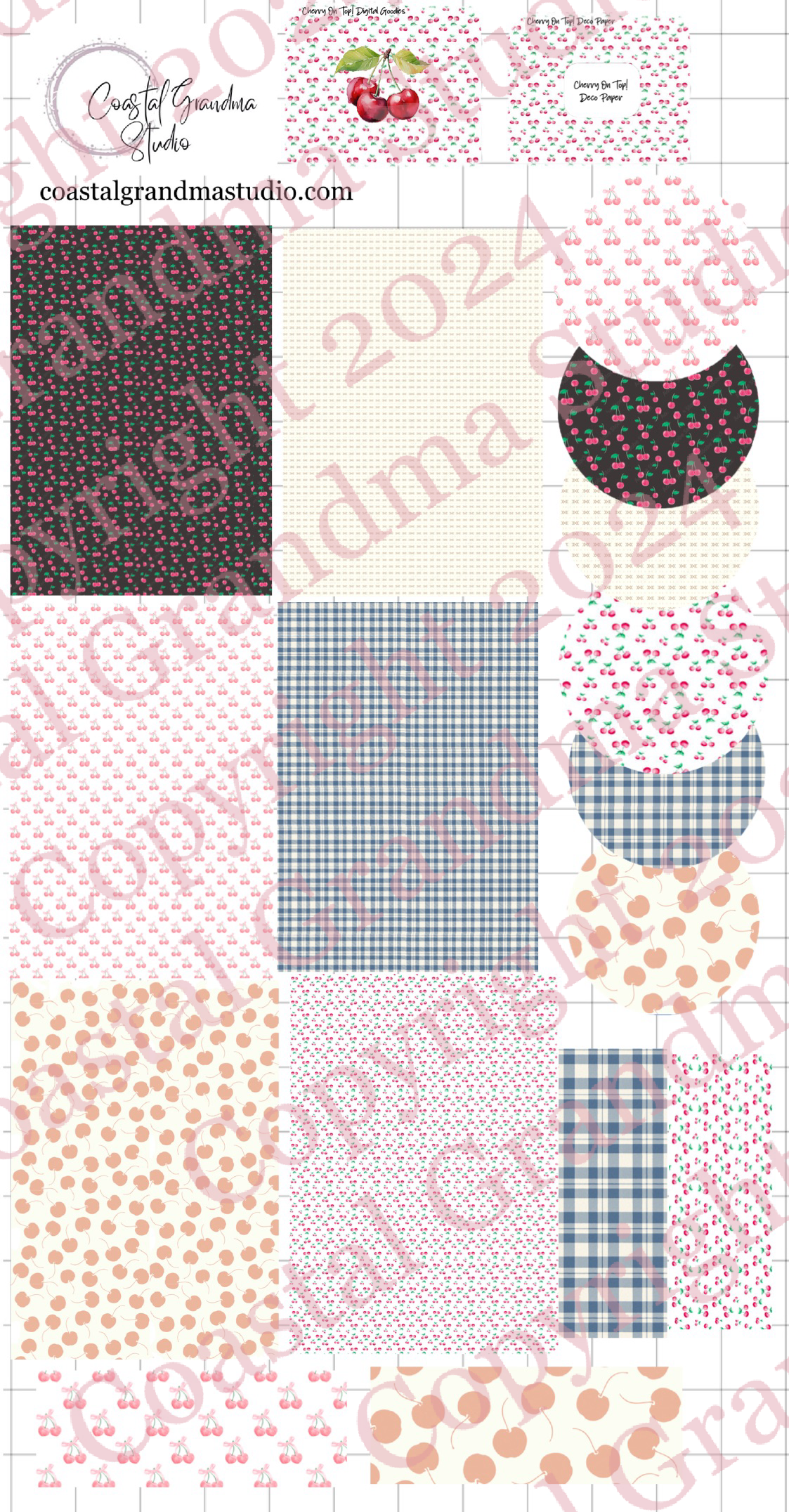 Cherry On Top! Decorative Papers & Goodies Digital Pre-Cropped Stickers For Goodnotes (6100-PG)