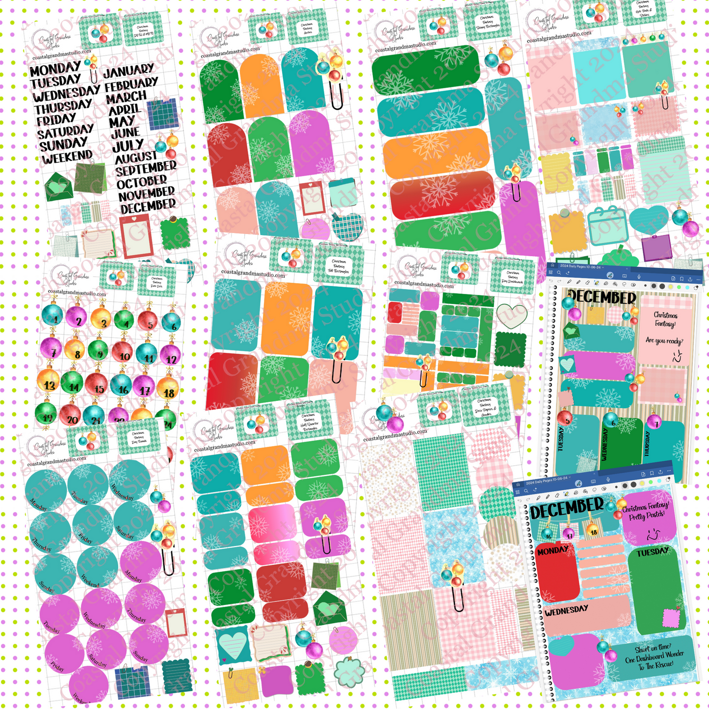 Christmas Fantsy! Pre-Cropped Digital Sticker Bundle (5500-BU)