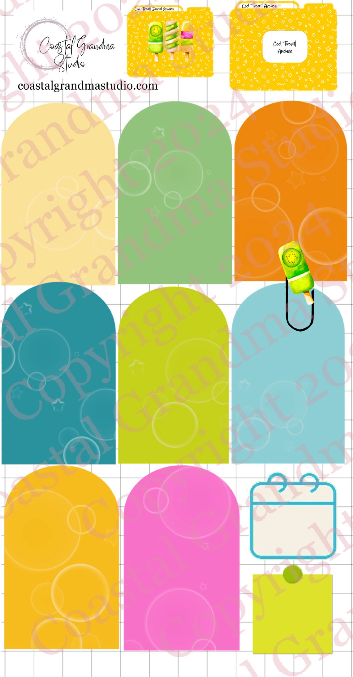 Cool Treat! Arches Digital Pre-Cropped Stickers For Goodnotes (6200-A)