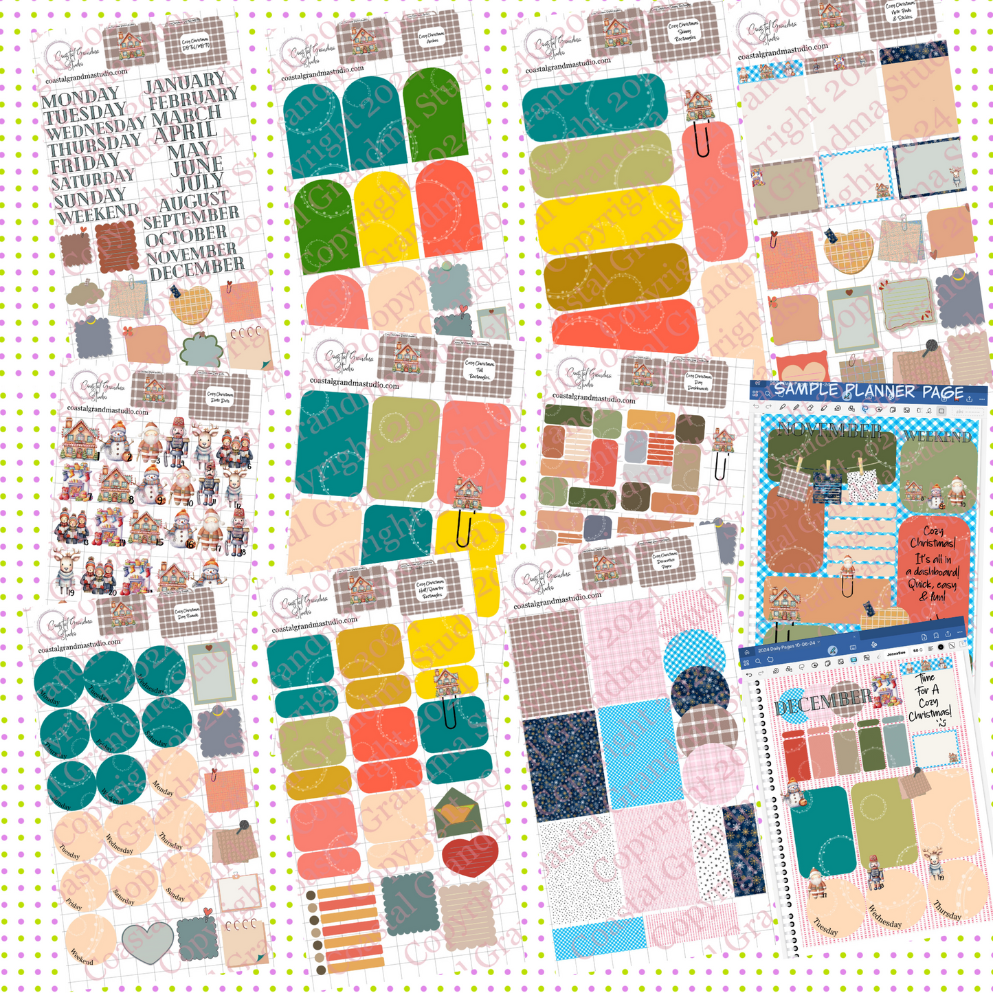 Cozy Christmas! Pre-Cropped Digital Sticker Bundle (5600-BU) (Copy)