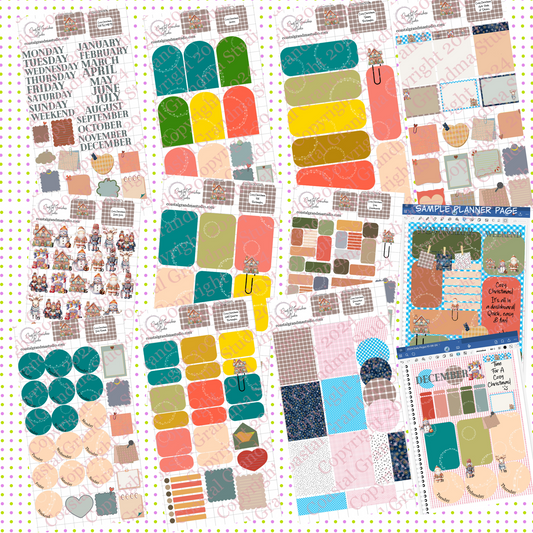 Cozy Christmas! Pre-Cropped Digital Sticker Bundle (5600-BU) (Copy)