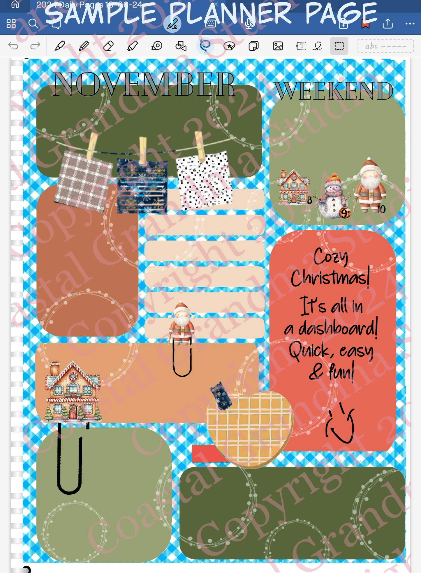 Cozy Christmas! Date Dots Download Pre-Cropped Stickers For Goodnotes (5600-DD)