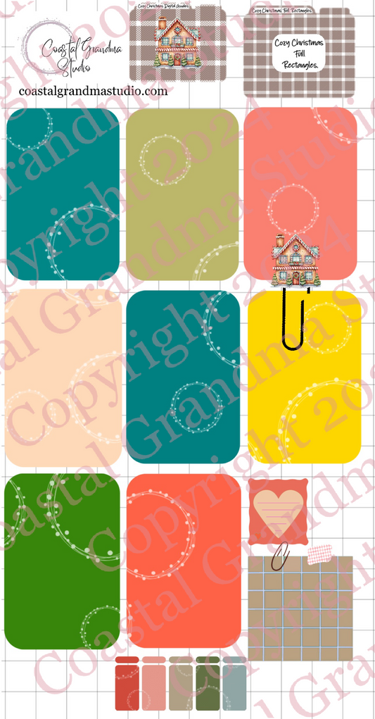 Cozy Christmas! Full Rectangles Download Pre-Cropped Stickers For Goodnotes (5600-FR)