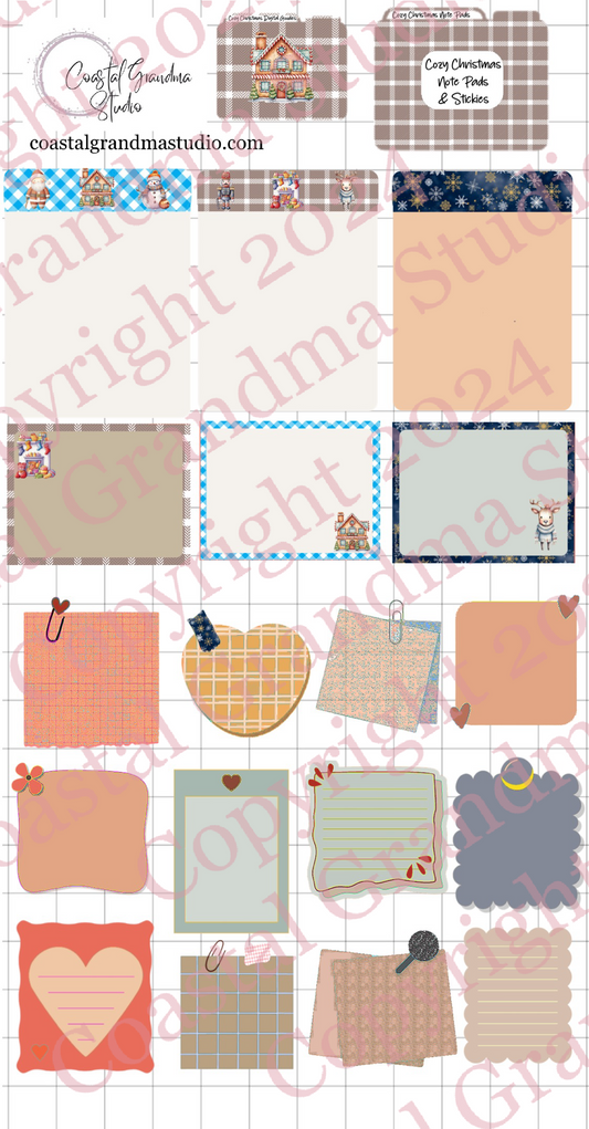 Cozy Christmas!  Note Pads & Stickers Download Pre-Cropped Stickers For Goodnotes (5600-NP)