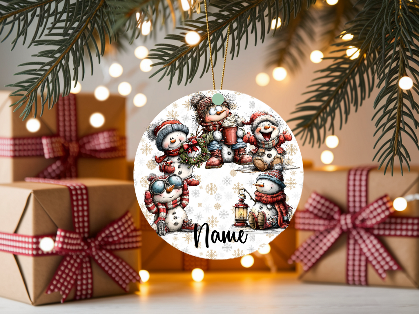 Personalized Whimsical Snowman Ornament • Custom Name Christmas Ornament • Merry Christmas 2025 Holiday Gift(2025-15)