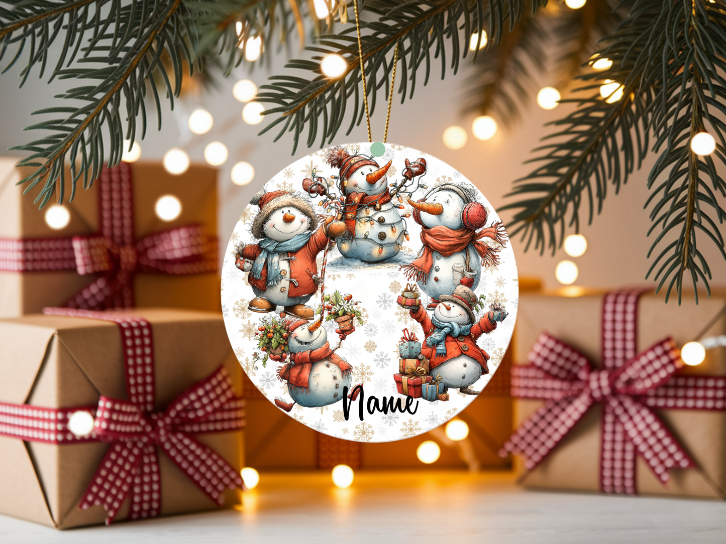 Personalized Whimsical Snowman Ornament • Custom Name Christmas Ornament • Merry Christmas 2026 Holiday Gift (2025-22)