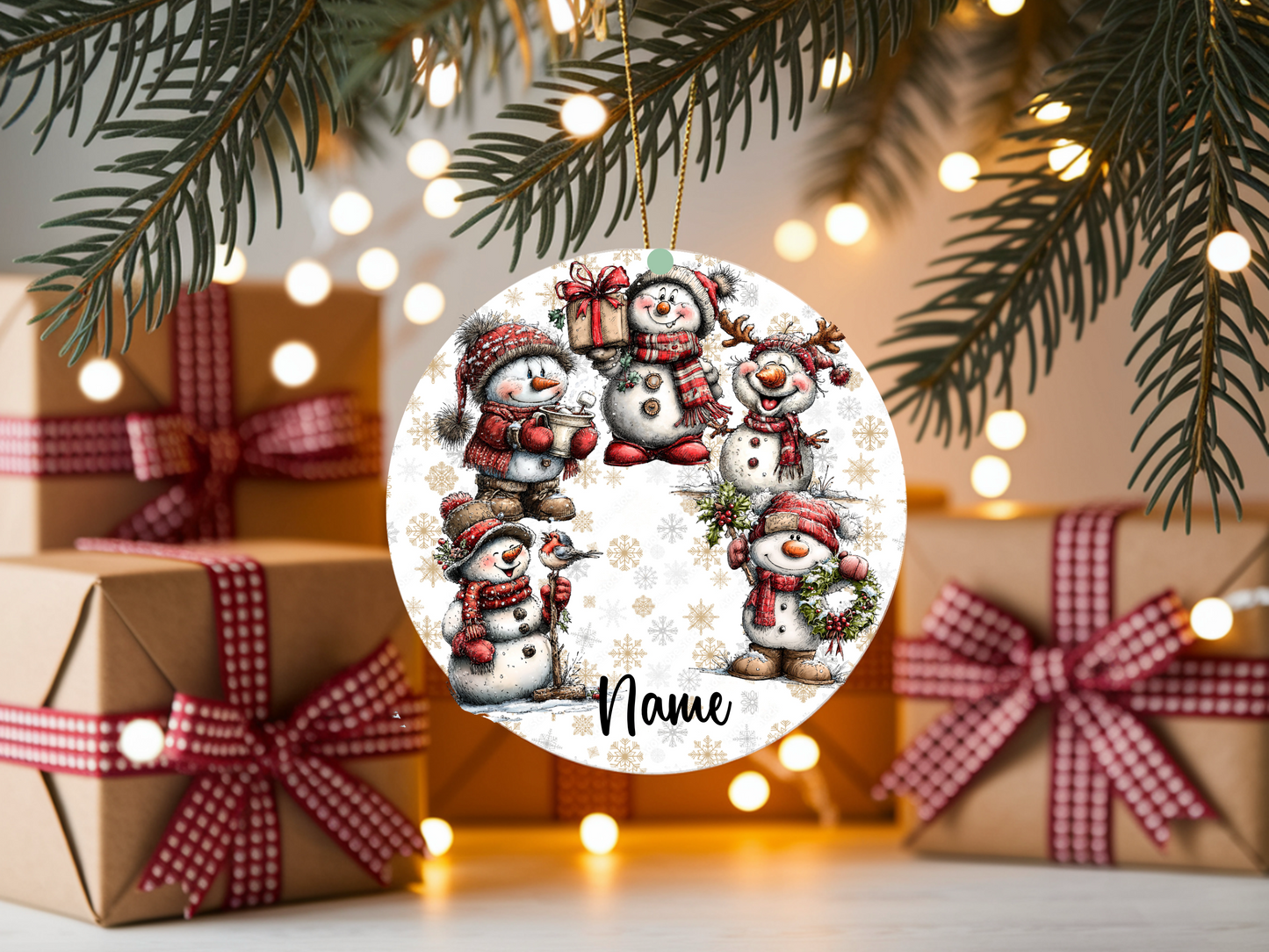 Personalized Whimsical Snowman Ornament • Custom Name Christmas Ornament • Merry Christmas 2025 Holiday Gift (2025-24)