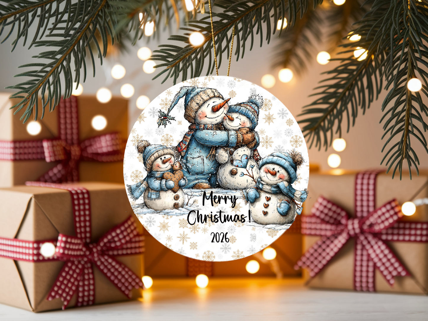 Personalized Whimsical Family Ornament • Custom Name Christmas Ornament • Merry Christmas 2026 Holiday Gift (2025-11)