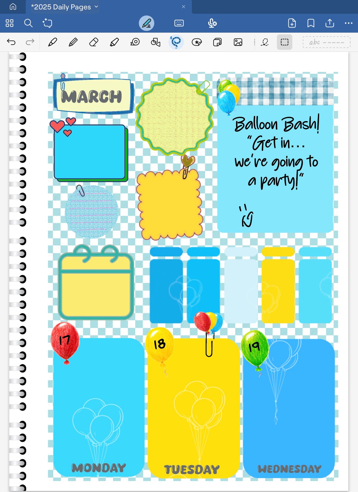 Balloon Bash! Skinny Rectangles Digital Pre-Cropped Stickers For Goodnotes (6500-SR)