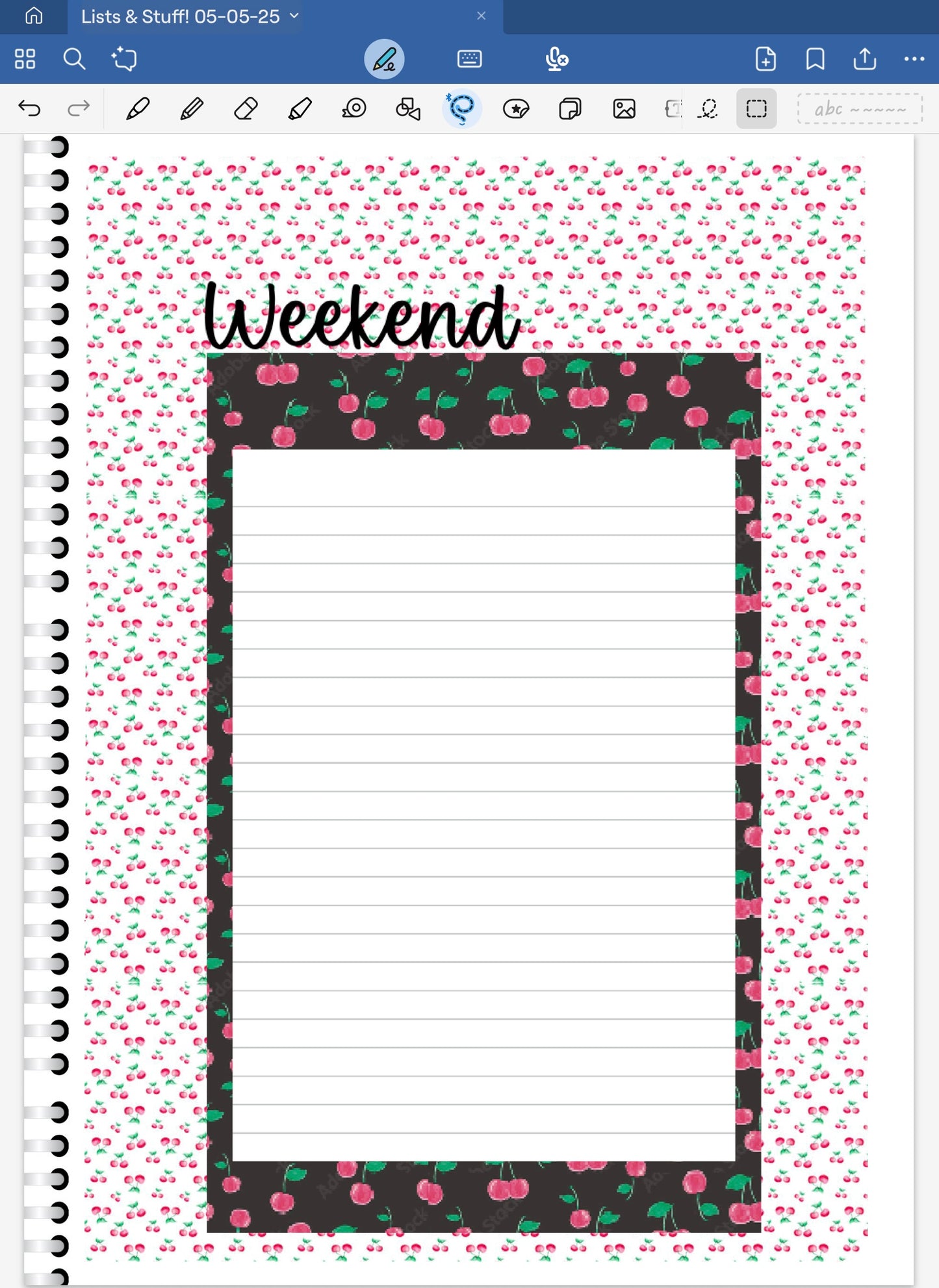 Cherry On Top! Lists & Stuff Digital Pre-Cropped Stickers For Goodnotes (6100-LS)