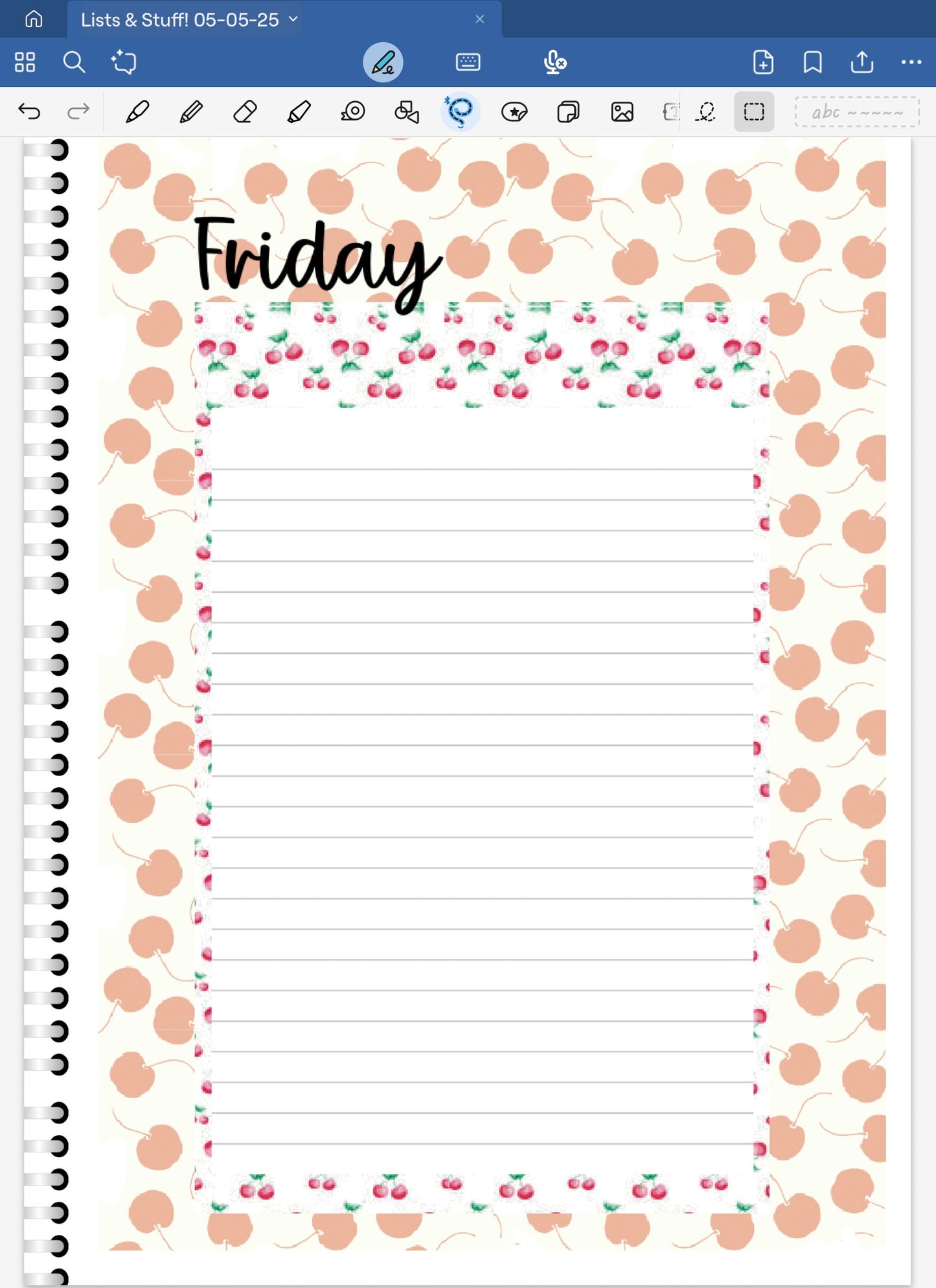 Cherry On Top! Lists & Stuff Digital Pre-Cropped Stickers For Goodnotes (6100-LS)