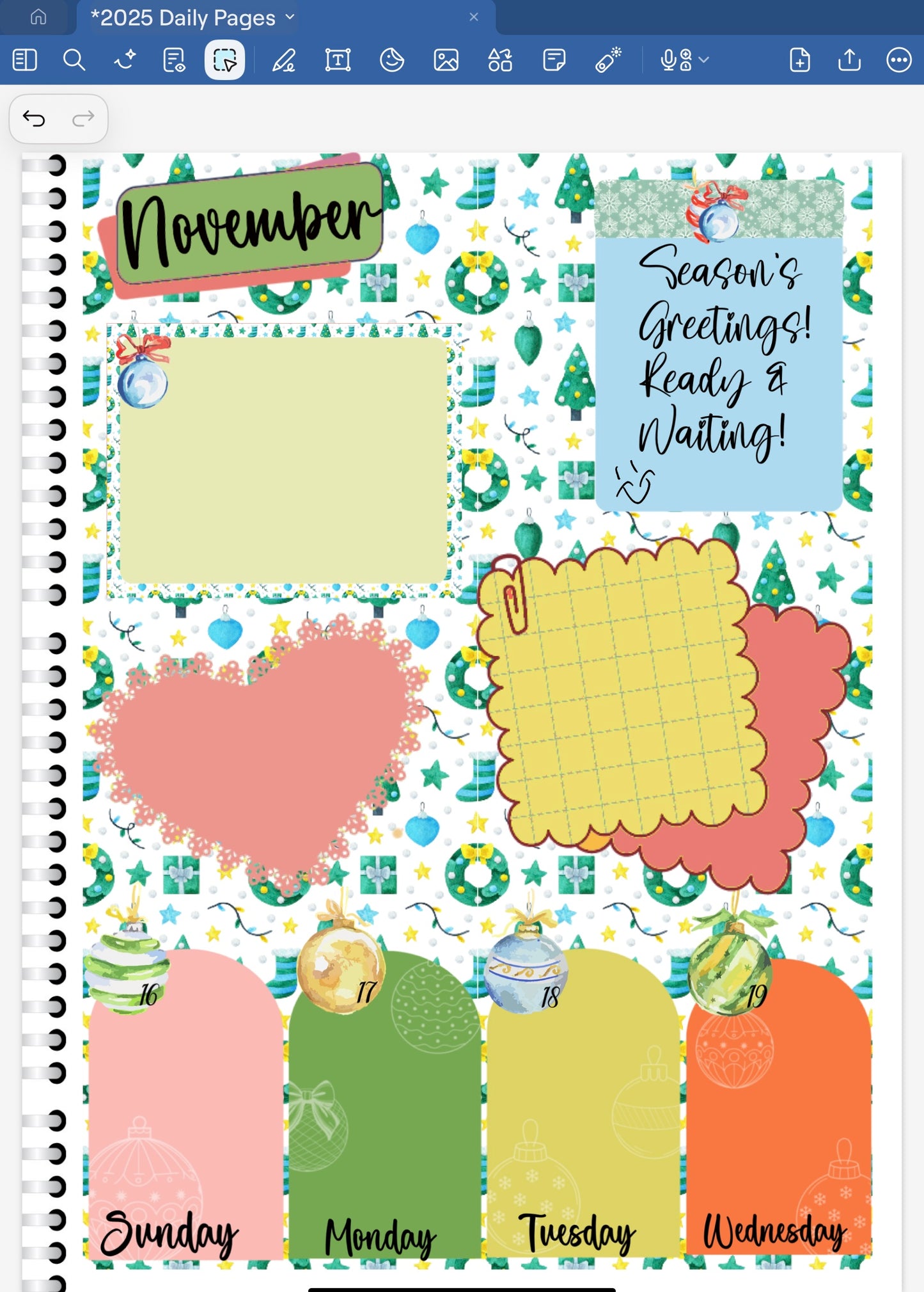 Season's Greetings! Note Pads & Stickers Digital Pre-Cropped Stickers For Goodnotes (8000-NP) (Copy)