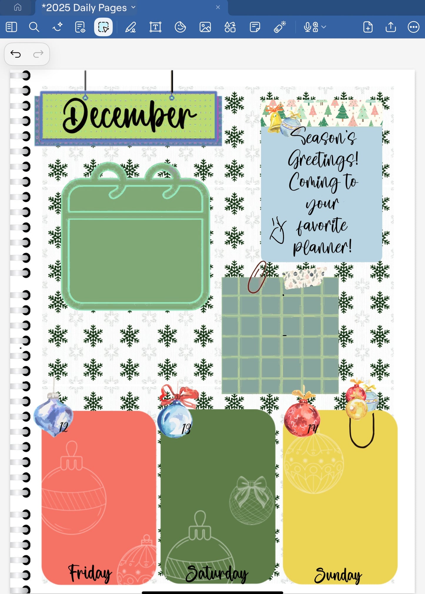 Season's Greetings! Note Pads & Stickers Digital Pre-Cropped Stickers For Goodnotes (8000-NP) (Copy)