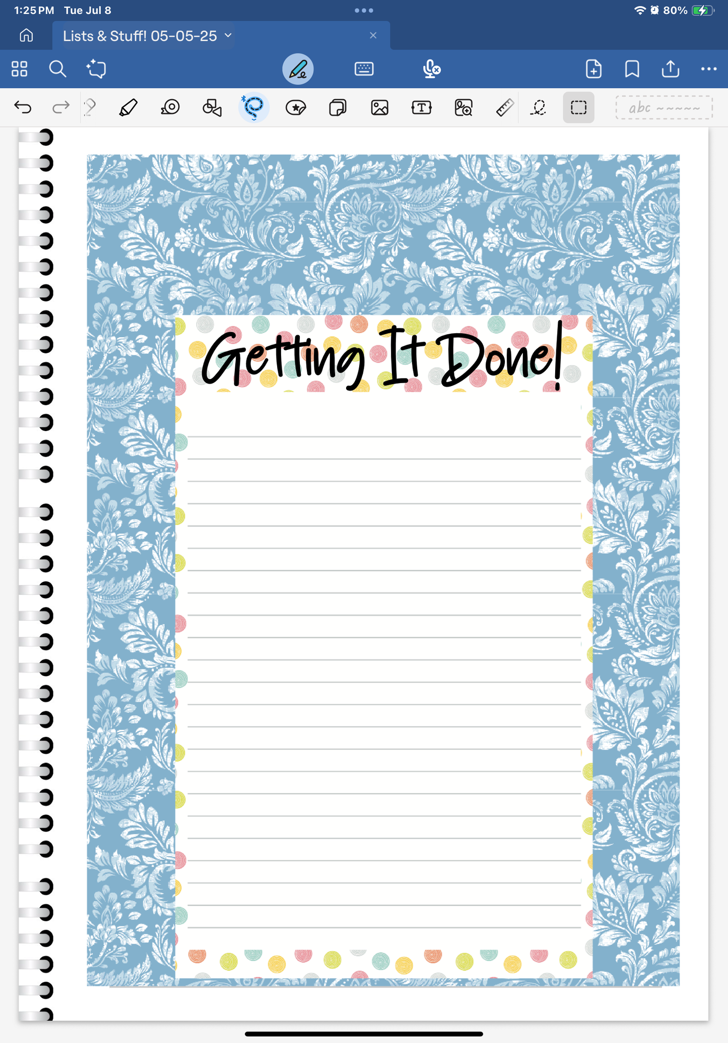 Fiori! Lists & Stuff Digital Pre-Cropped Stickers For Goodnotes (7400-LS)