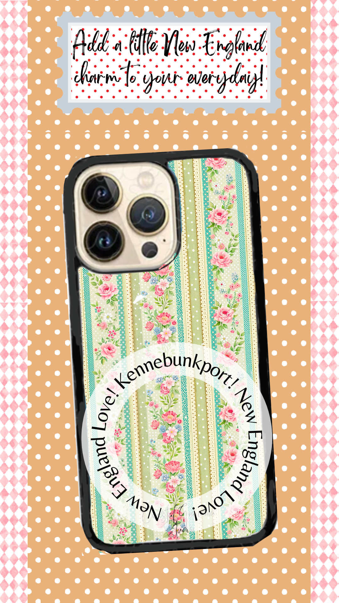 Coastal Aesthetic Phone Case - New England Beach Cottage Kennebunkport Maine Inspired (1600)