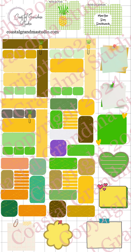 For Maui With Love One! Day Dashboards Digital Pre-Cropped Stickers For Goodnotes (5300-DDA)