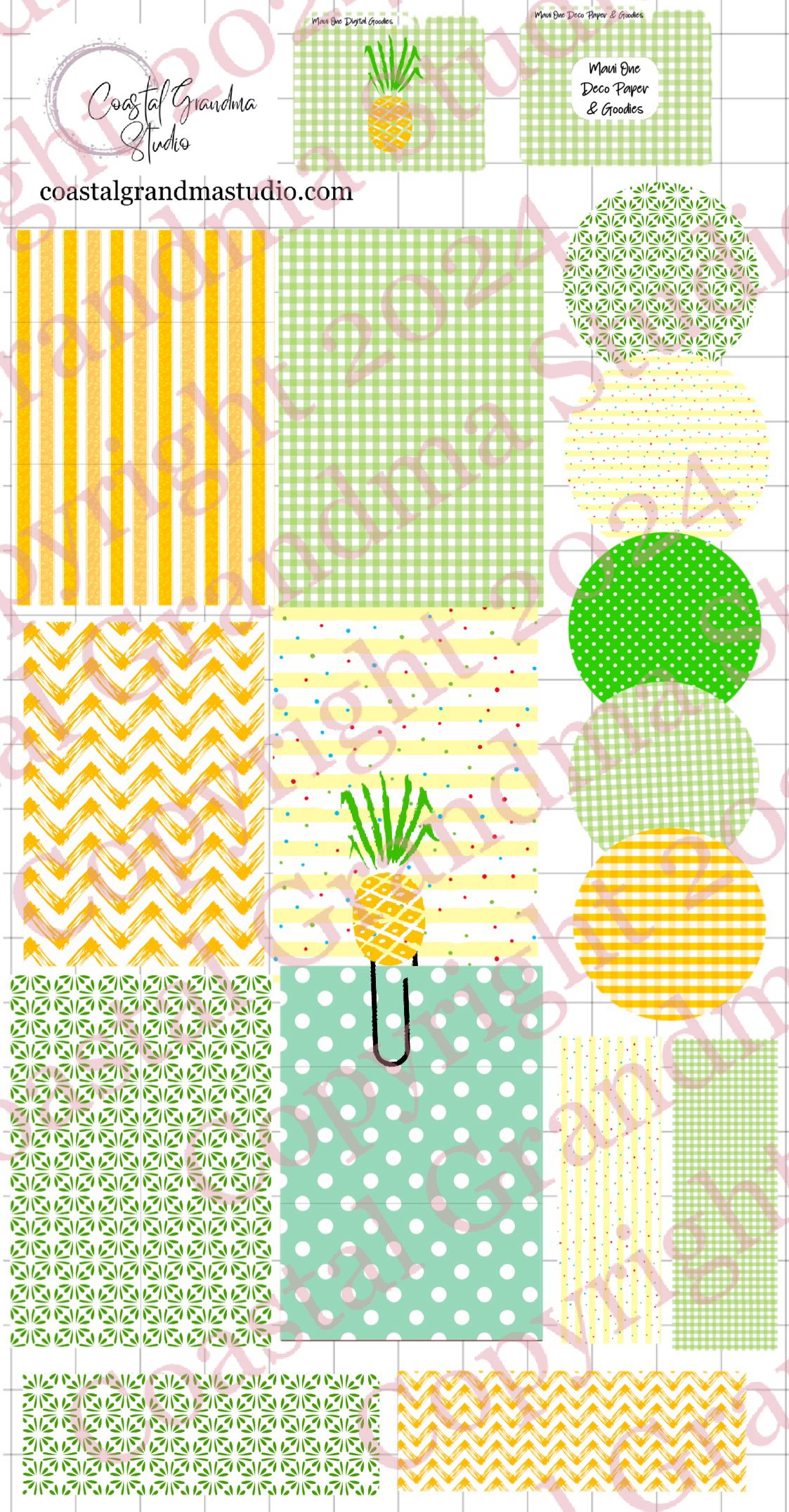 For Maui With Love One! Decorative Papers & Goodies Digital Pre-Cropped Stickers For Goodnotes (5300-PG)