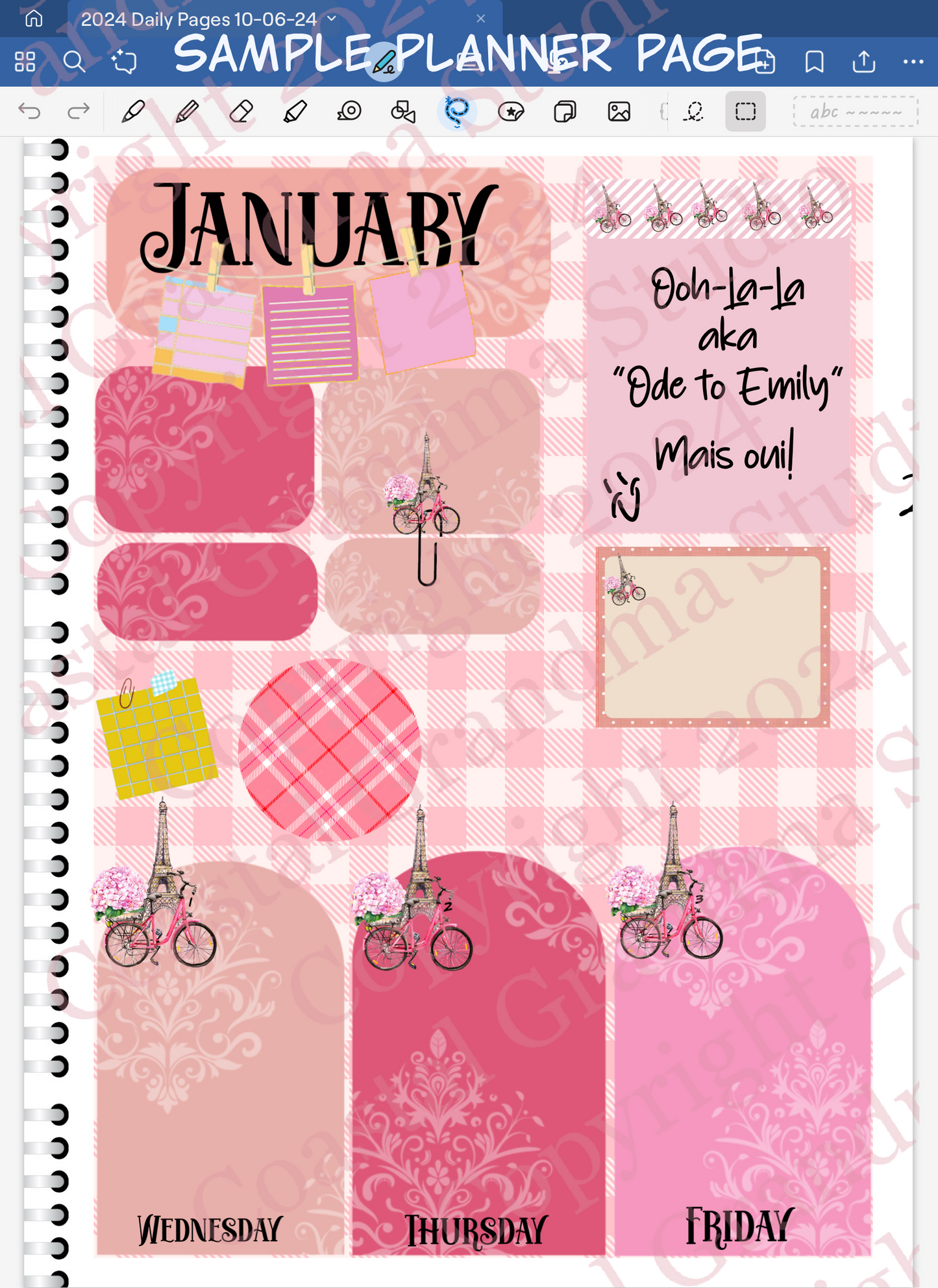 Ooh-La-La! Note Pads & Stickers Digital Pre-Cropped Stickers For Goodnotes (5200-NP)