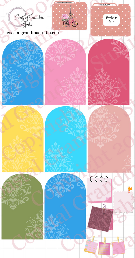 Ooh-La-La! Arches Digital Pre-Cropped Stickers For Goodnotes (5200-A)