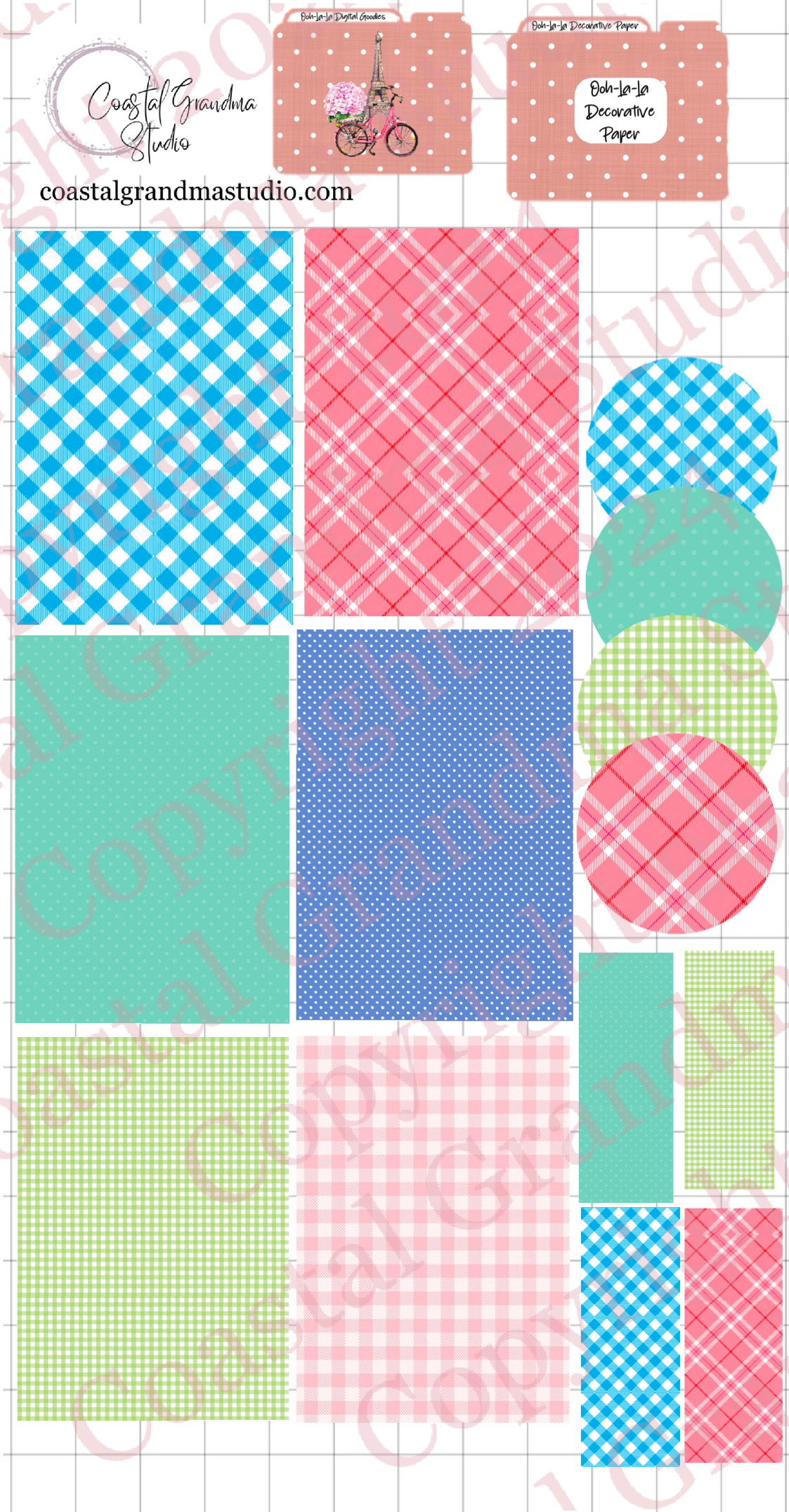 Ooh-La-La! Decorative Papers & Goodies Digital Pre-Cropped Stickers For Goodnotes (5200-PG)
