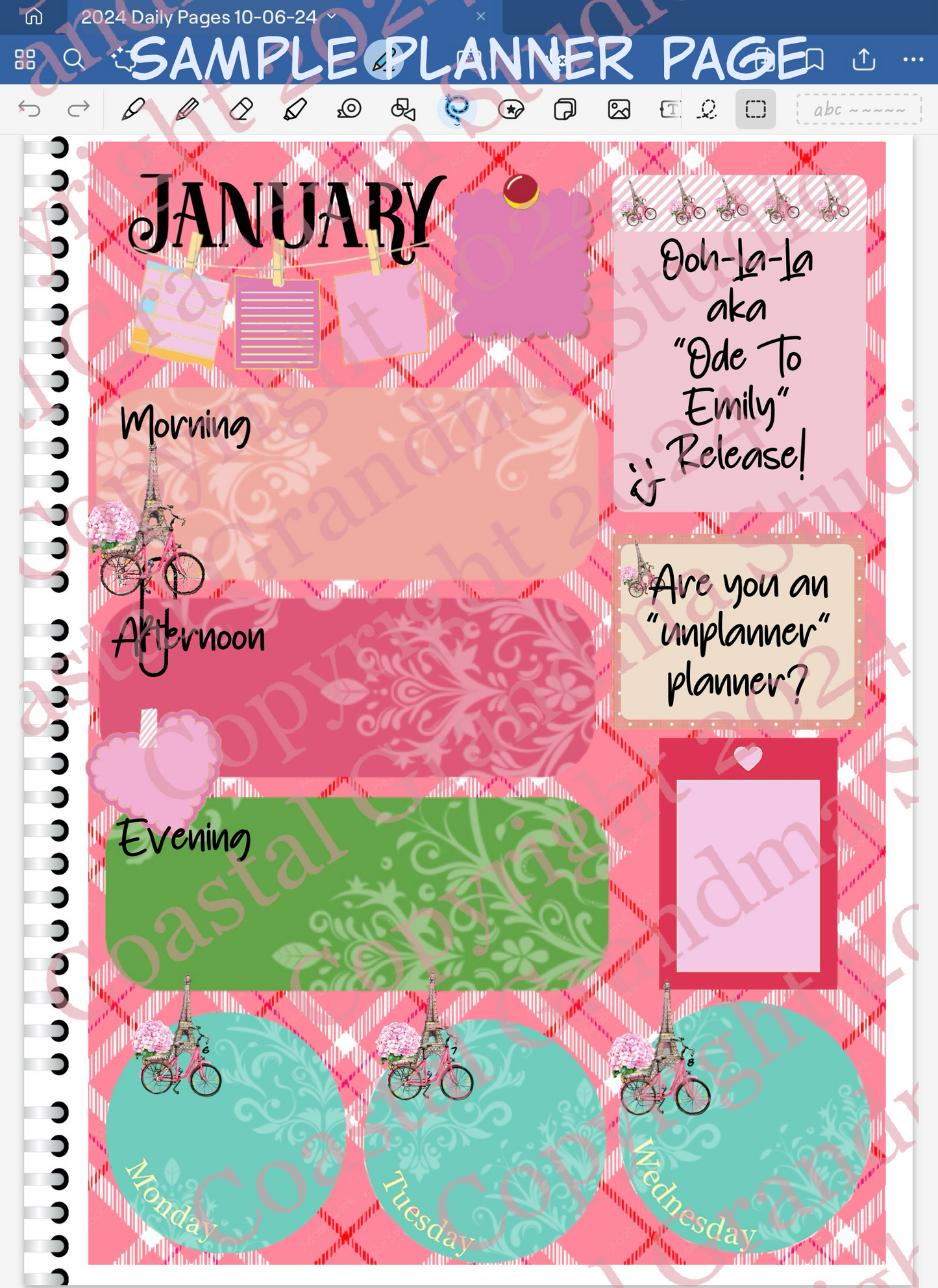 Ooh-La-La! Decorative Papers & Goodies Digital Pre-Cropped Stickers For Goodnotes (5200-PG)