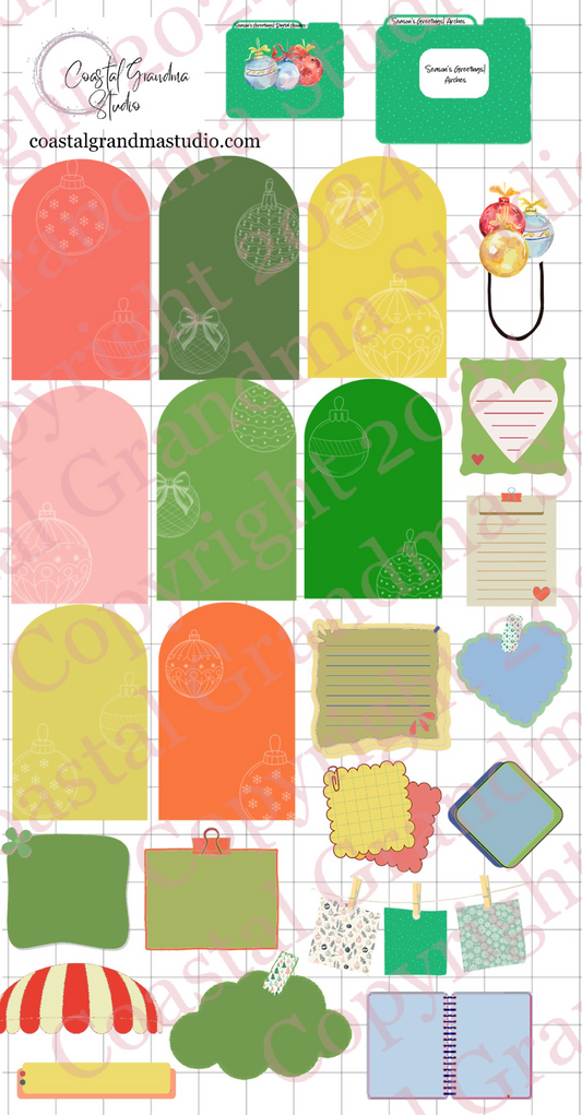 Season's Greetings! Arches Digital Pre-Cropped Stickers For Goodnotes (8000-A) (Copy)