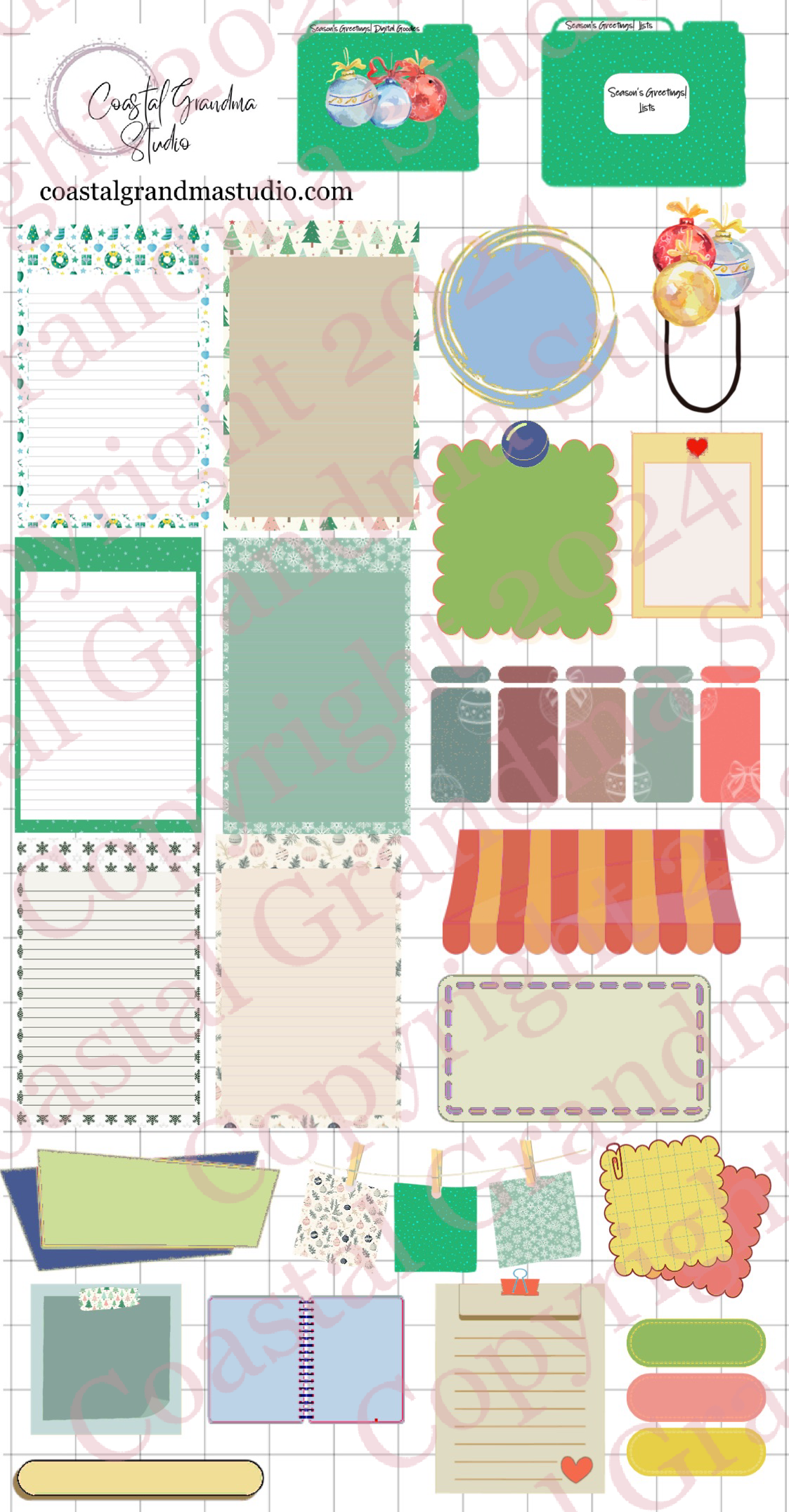 NEW! Season's Greetings! Pre-Cropped Digital Sticker Bundle (8000-BU)