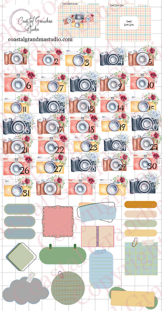 Smile! Date Dots Digital Pre-Cropped Stickers For Goodnotes (7300-DD)