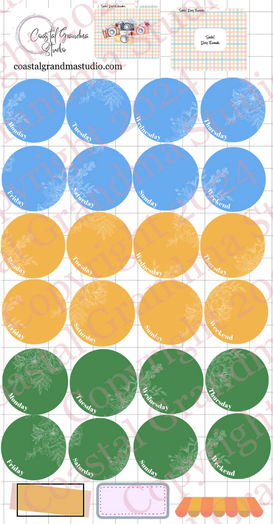 Smile! Day Rounds Digital Pre-Cropped Stickers For Goodnotes (7300-DR)