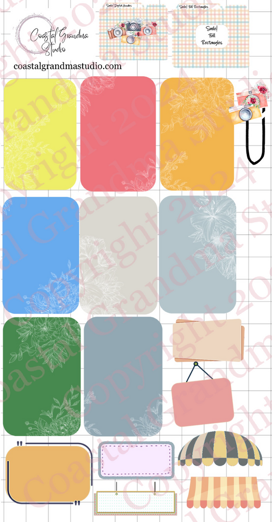 Smile! Full Rectangles Digital Pre-Cropped Stickers For Goodnotes (7300-FR)