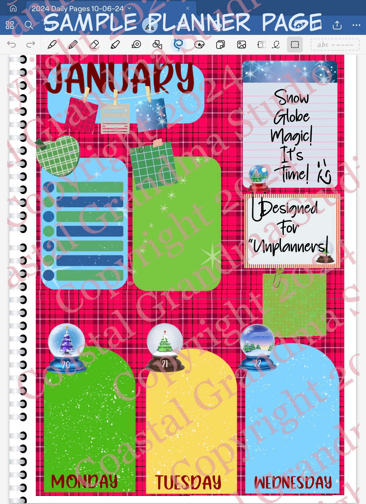 Snow Globe Magic! Arches Digital Pre-Cropped Stickers For Goodnotes (5400-A
