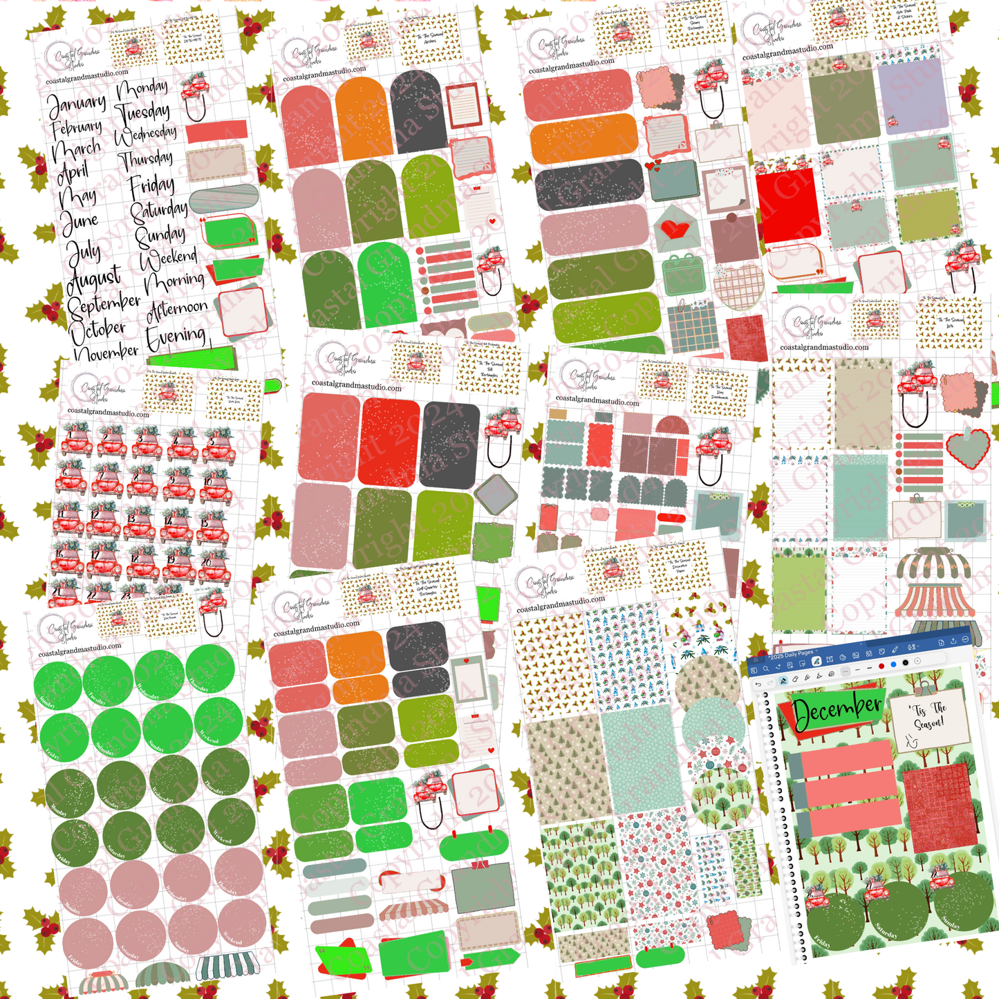 NEW! Tis The Season! Pre-Cropped Digital Sticker Bundle (7900-BU)