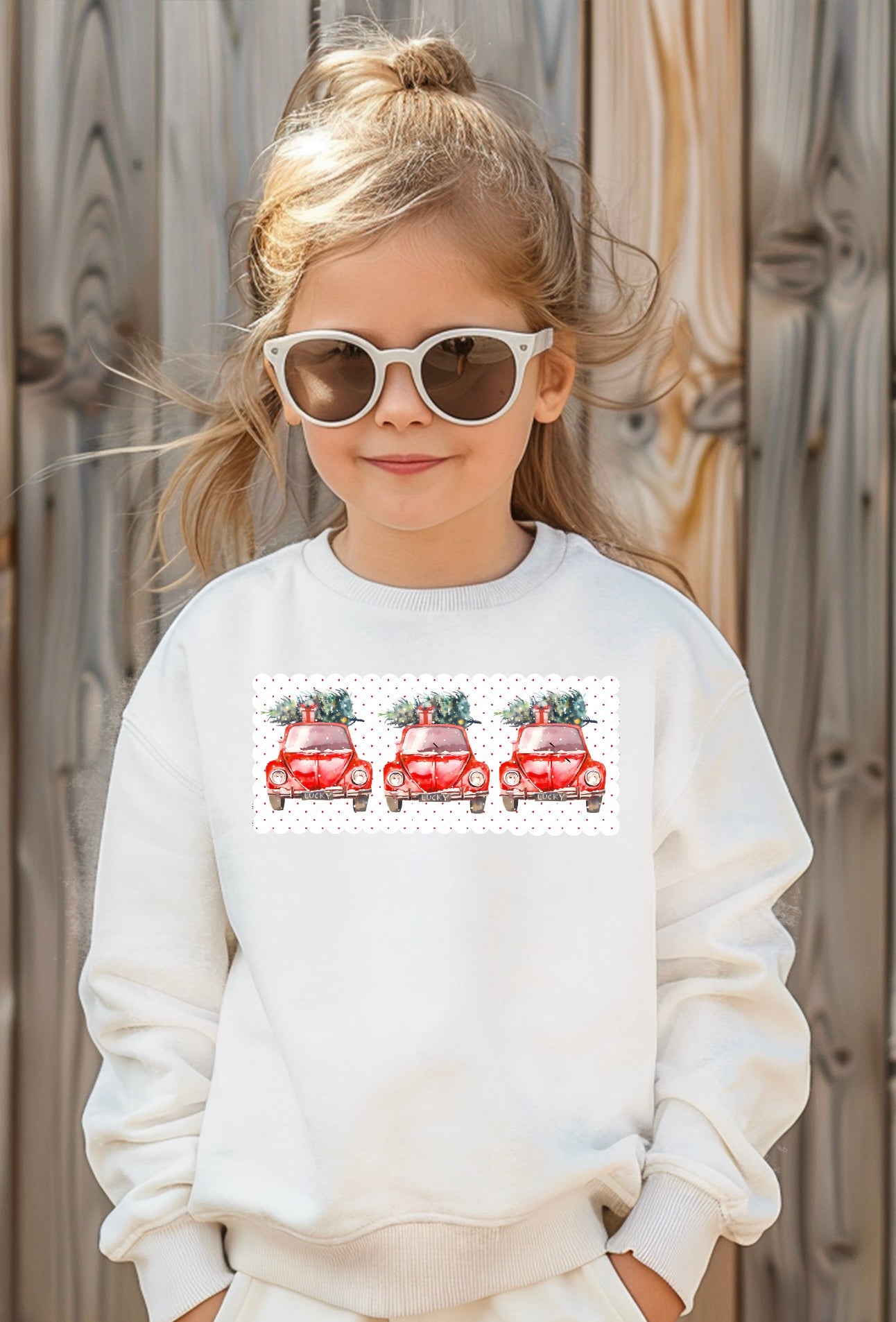 Tis The Season Kid's Crewneck Sweatshirt — Retro-Inspired, Holiday Gift, Birthday, Christmas, Family Photo (HC-1012)