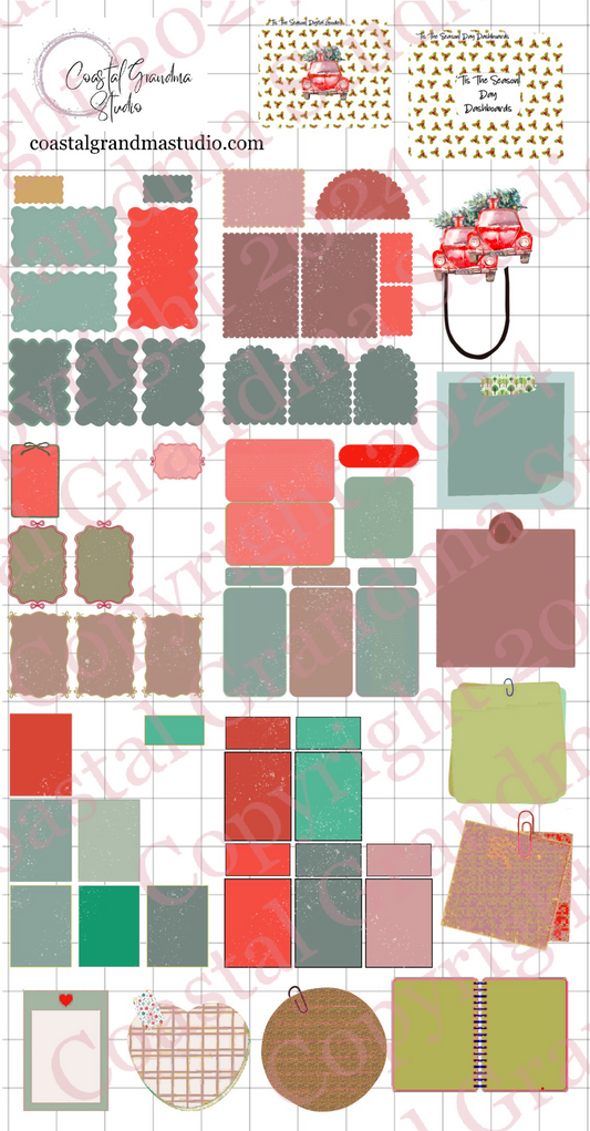 Tis The Season! Day Dashboards Digital Pre-Cropped Stickers For Goodnotes (7900-DDA)