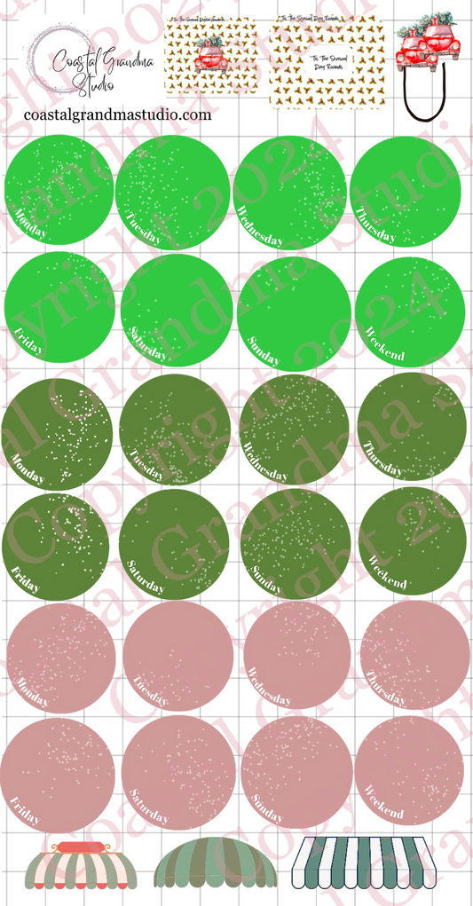 Tis The Season! Day Rounds Digital Pre-Cropped Stickers For Goodnotes (7900-DR)