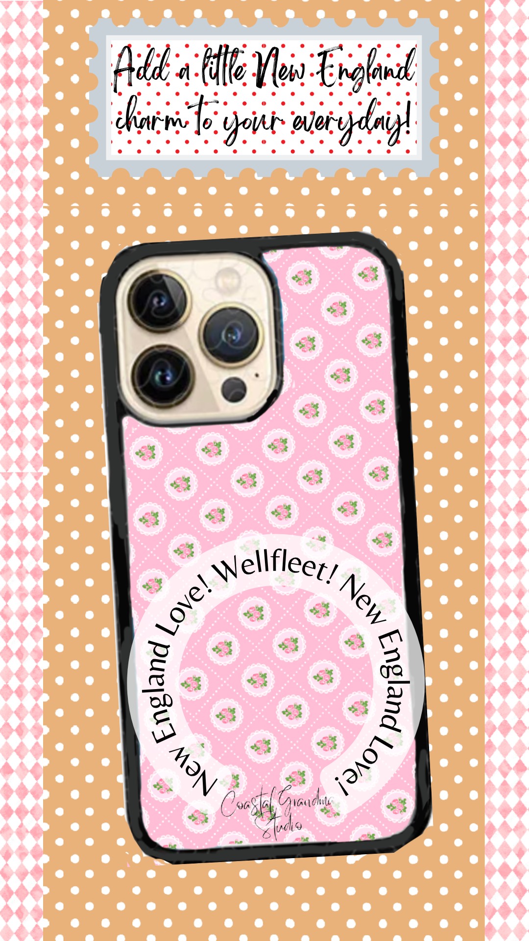 Coastal Aesthetic Phone Case - New England Beach Cottage Wellfleet Cape Cod Inspired (1613)