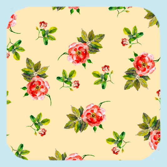 Coastal Cottage Rose Print! Coaster (1385-C)